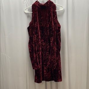 Maroon velvet dress